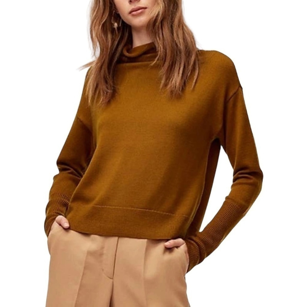 Aritzia Wilfred Cyprie Mustard Long Sleeve Sweater SZ XXS